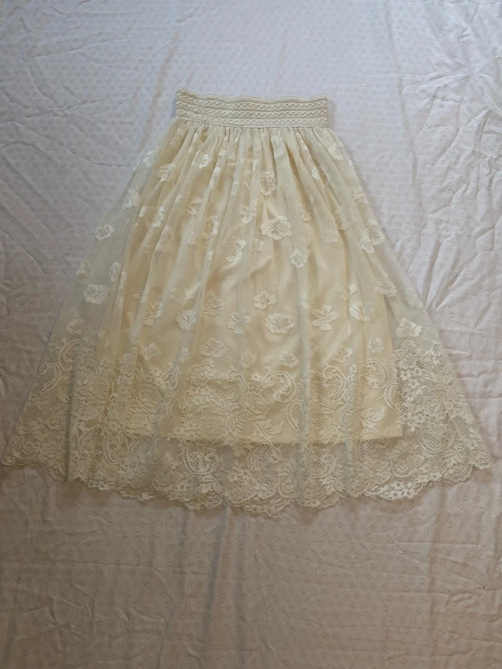 BP Cream Lace Midi Skirt
